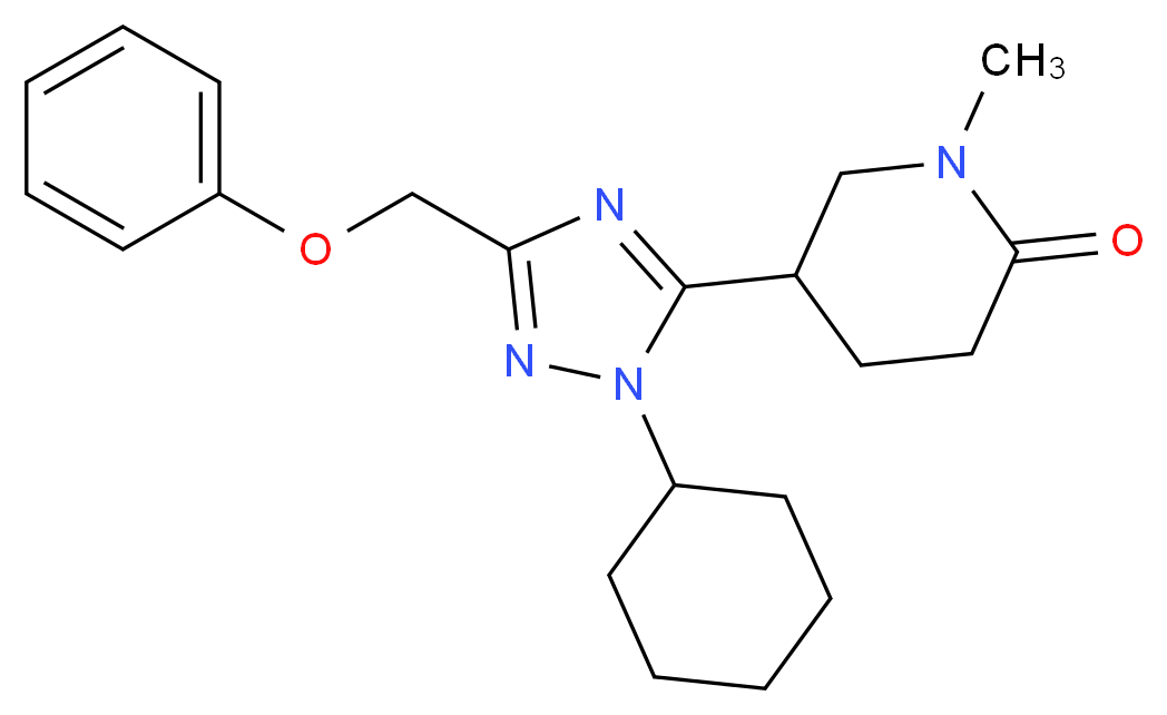 5-[1-cyclohexyl-3-(phenoxymethyl)-1H-1,2,4-triazol-5-yl]-1-methylpiperidin-2-one_Molecular_structure_CAS_)