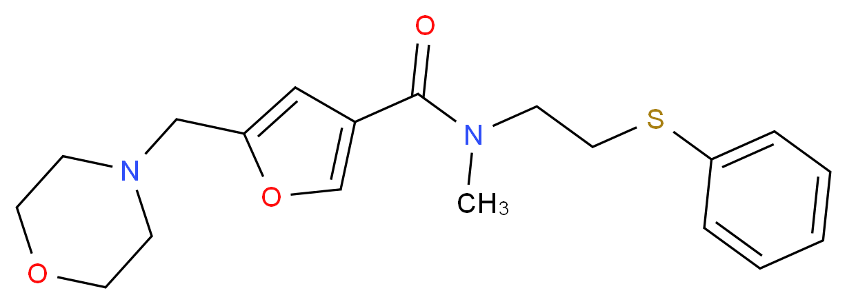 N-methyl-5-(morpholin-4-ylmethyl)-N-[2-(phenylthio)ethyl]-3-furamide_Molecular_structure_CAS_)