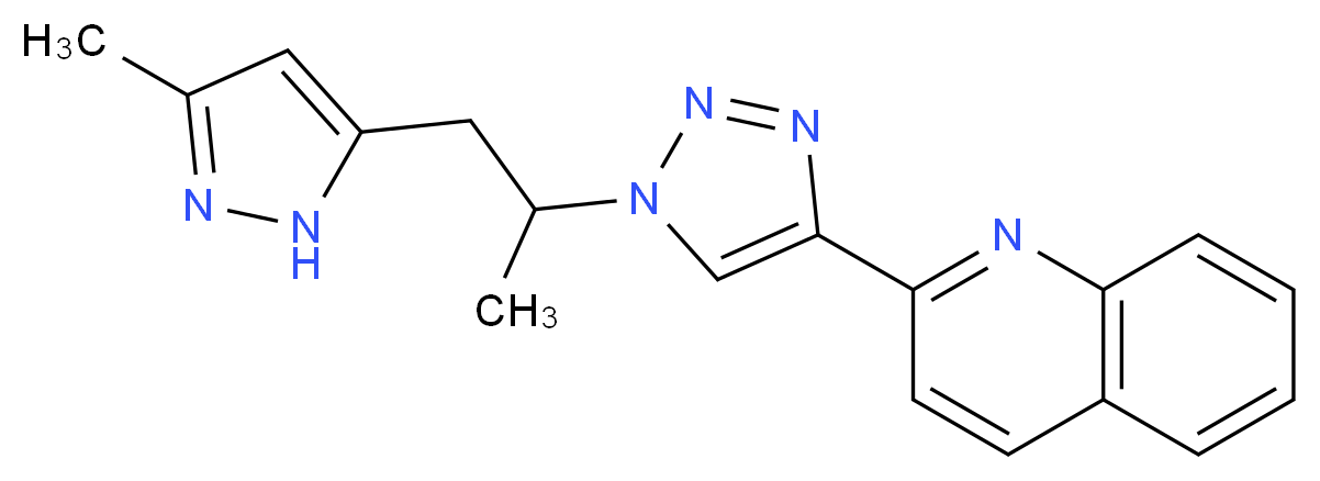2-{1-[1-methyl-2-(3-methyl-1H-pyrazol-5-yl)ethyl]-1H-1,2,3-triazol-4-yl}quinoline_Molecular_structure_CAS_)