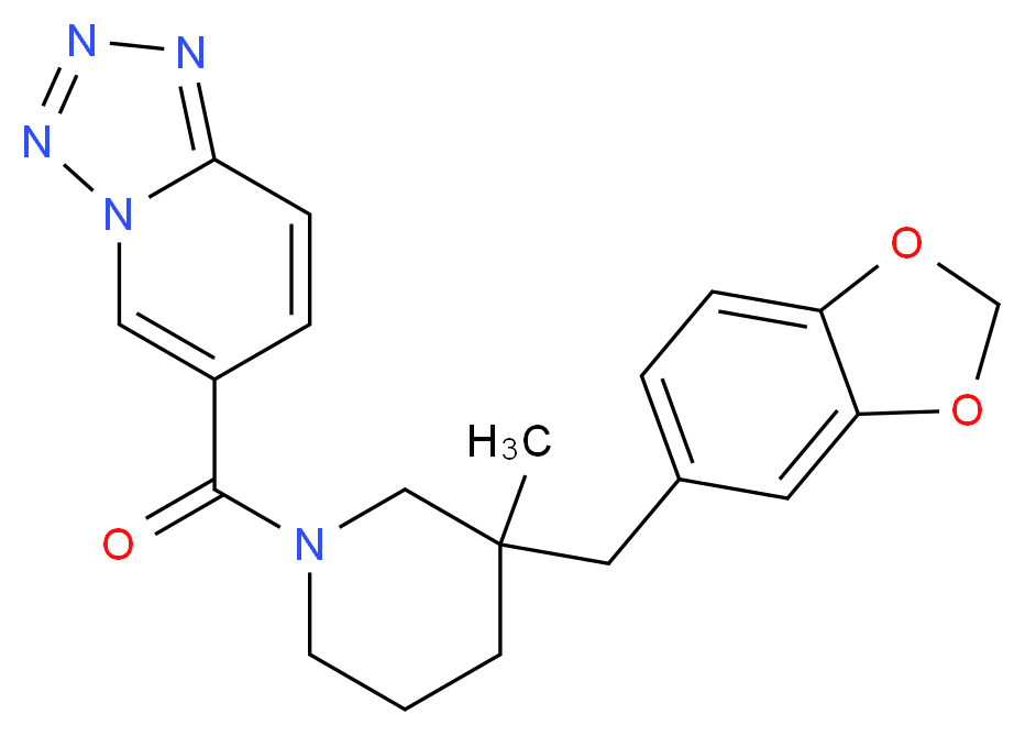 6-{[3-(1,3-benzodioxol-5-ylmethyl)-3-methylpiperidin-1-yl]carbonyl}tetrazolo[1,5-a]pyridine_Molecular_structure_CAS_)