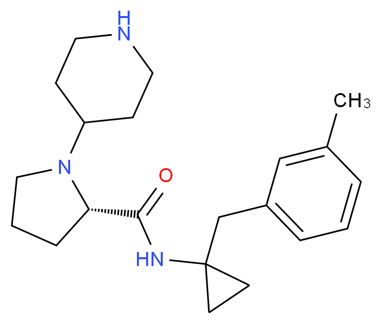 N-[1-(3-methylbenzyl)cyclopropyl]-1-piperidin-4-yl-L-prolinamide_Molecular_structure_CAS_)