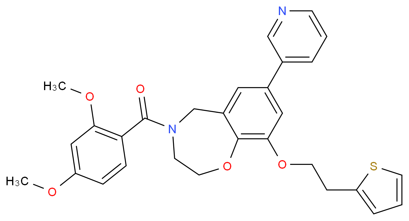 4-(2,4-dimethoxybenzoyl)-7-(3-pyridinyl)-9-[2-(2-thienyl)ethoxy]-2,3,4,5-tetrahydro-1,4-benzoxazepine_Molecular_structure_CAS_)