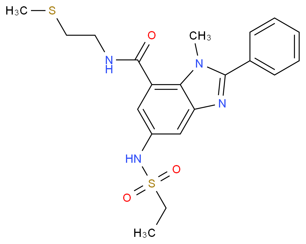 5-[(ethylsulfonyl)amino]-1-methyl-N-[2-(methylthio)ethyl]-2-phenyl-1H-benzimidazole-7-carboxamide_Molecular_structure_CAS_)