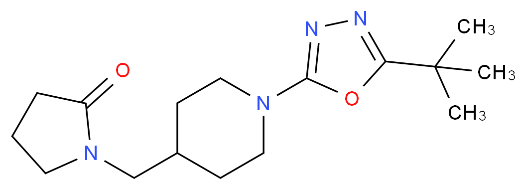 1-{[1-(5-tert-butyl-1,3,4-oxadiazol-2-yl)piperidin-4-yl]methyl}pyrrolidin-2-one_Molecular_structure_CAS_)