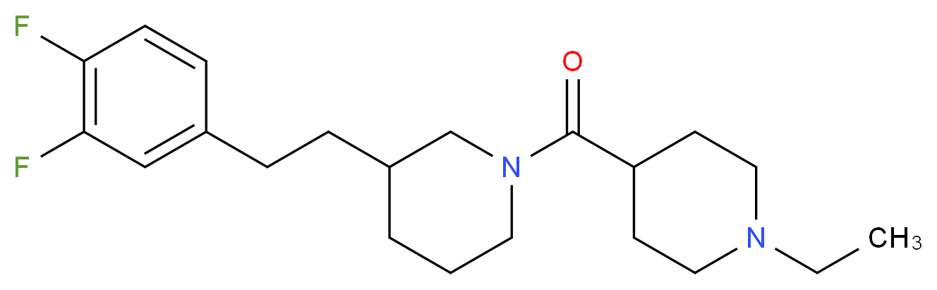 3-[2-(3,4-difluorophenyl)ethyl]-1-[(1-ethyl-4-piperidinyl)carbonyl]piperidine_Molecular_structure_CAS_)