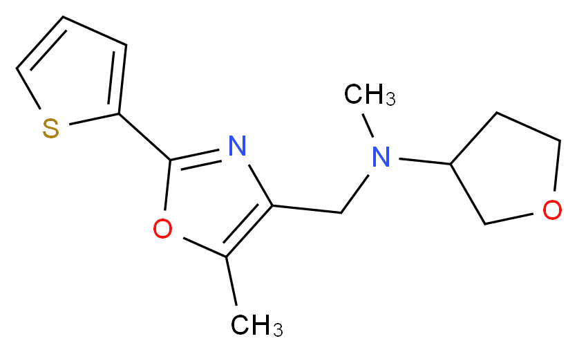 N-methyl-N-{[5-methyl-2-(2-thienyl)-1,3-oxazol-4-yl]methyl}tetrahydro-3-furanamine_Molecular_structure_CAS_)