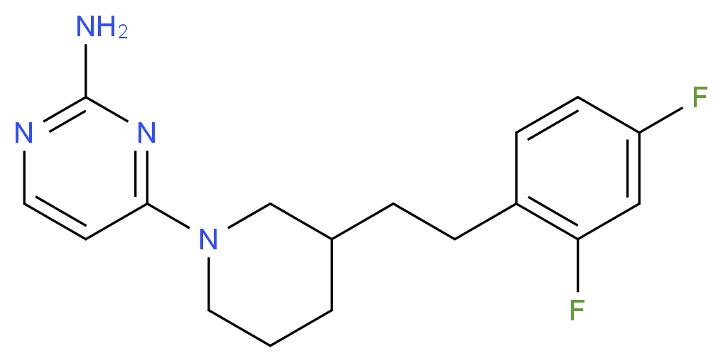 4-{3-[2-(2,4-difluorophenyl)ethyl]-1-piperidinyl}-2-pyrimidinamine_Molecular_structure_CAS_)