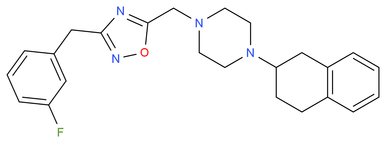 1-{[3-(3-fluorobenzyl)-1,2,4-oxadiazol-5-yl]methyl}-4-(1,2,3,4-tetrahydro-2-naphthalenyl)piperazine_Molecular_structure_CAS_)