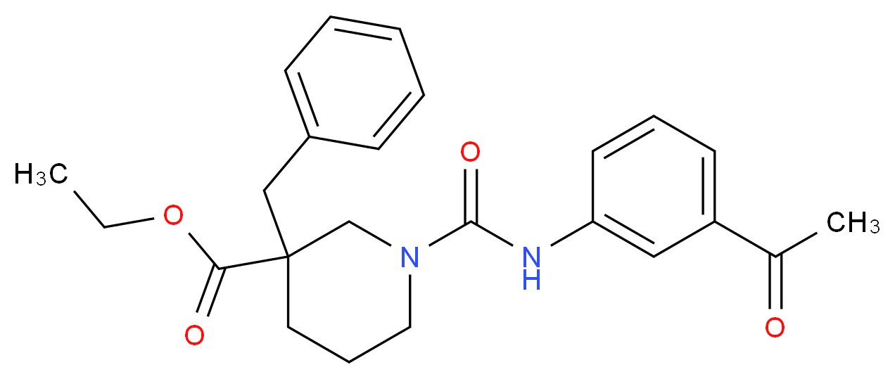 ethyl 1-{[(3-acetylphenyl)amino]carbonyl}-3-benzyl-3-piperidinecarboxylate_Molecular_structure_CAS_)