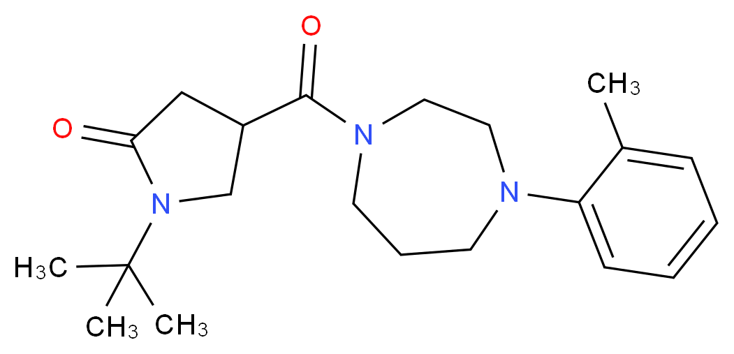 1-tert-butyl-4-{[4-(2-methylphenyl)-1,4-diazepan-1-yl]carbonyl}-2-pyrrolidinone_Molecular_structure_CAS_)