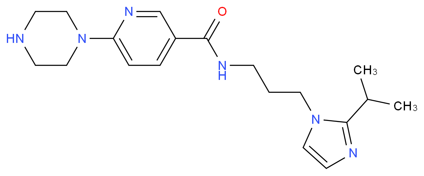 N-[3-(2-isopropyl-1H-imidazol-1-yl)propyl]-6-piperazin-1-ylnicotinamide_Molecular_structure_CAS_)