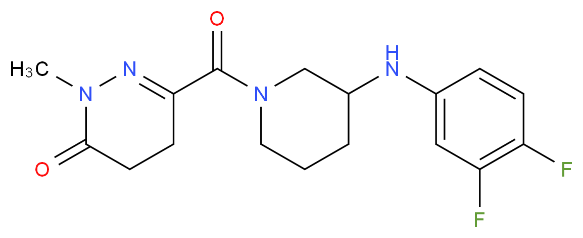 6-({3-[(3,4-difluorophenyl)amino]-1-piperidinyl}carbonyl)-2-methyl-4,5-dihydro-3(2H)-pyridazinone_Molecular_structure_CAS_)
