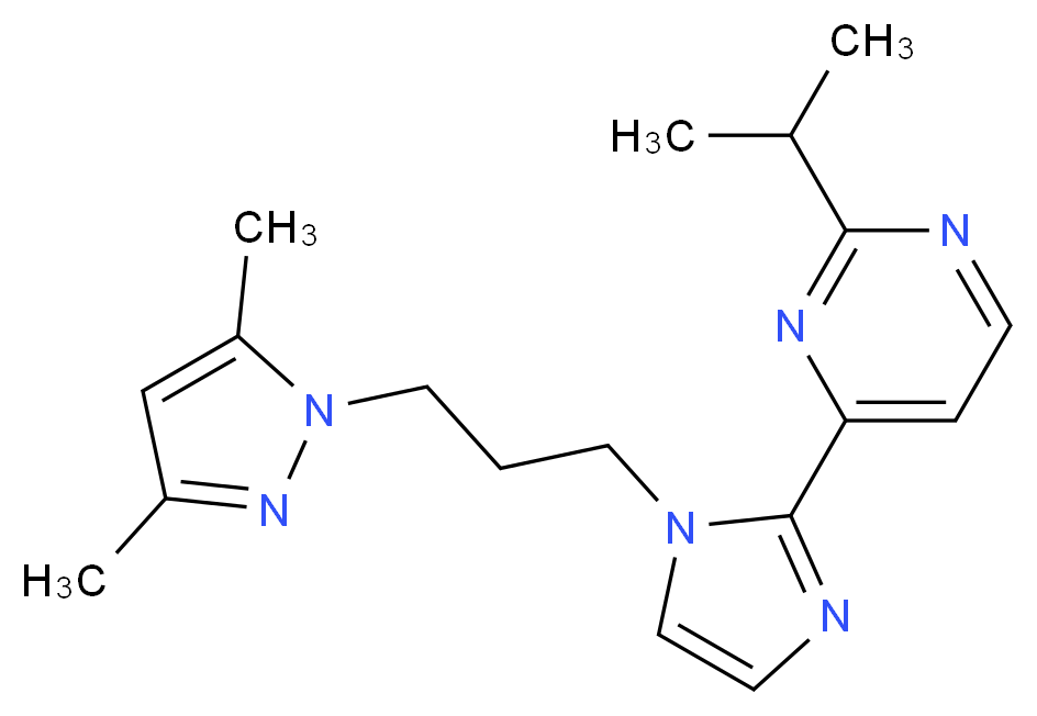 4-{1-[3-(3,5-dimethyl-1H-pyrazol-1-yl)propyl]-1H-imidazol-2-yl}-2-isopropylpyrimidine_Molecular_structure_CAS_)