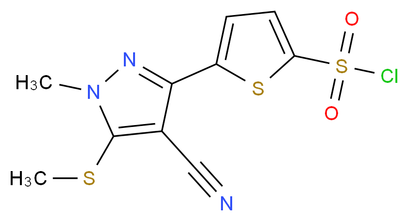 5-[4-cyano-1-methyl-5-(methylthio)-1H-pyrazol-3-yl]thiophene-2-sulphonyl chloride_Molecular_structure_CAS_)