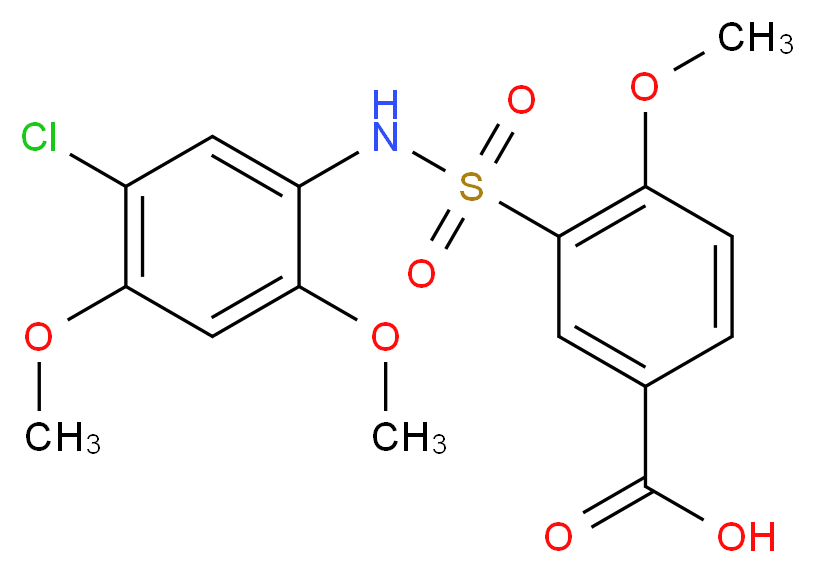3-(5-Chloro-2,4-dimethoxy-phenylsulfamoyl)-4-methoxy-benzoic acid_Molecular_structure_CAS_)
