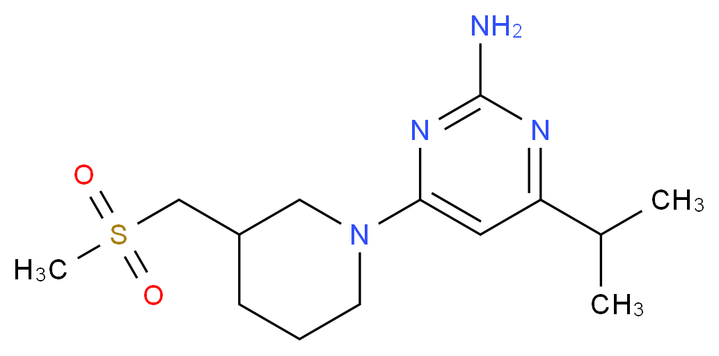 4-isopropyl-6-{3-[(methylsulfonyl)methyl]piperidin-1-yl}pyrimidin-2-amine_Molecular_structure_CAS_)