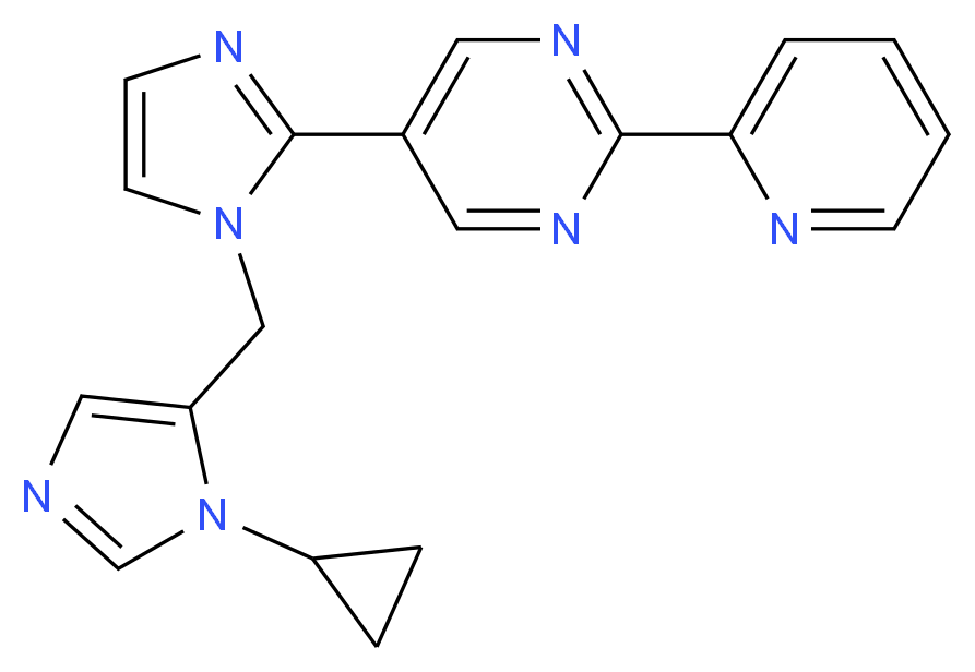 5-{1-[(1-cyclopropyl-1H-imidazol-5-yl)methyl]-1H-imidazol-2-yl}-2-pyridin-2-ylpyrimidine_Molecular_structure_CAS_)