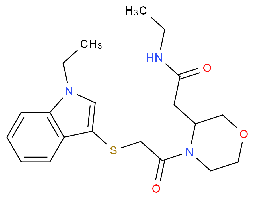 N-ethyl-2-(4-{[(1-ethyl-1H-indol-3-yl)thio]acetyl}-3-morpholinyl)acetamide_Molecular_structure_CAS_)