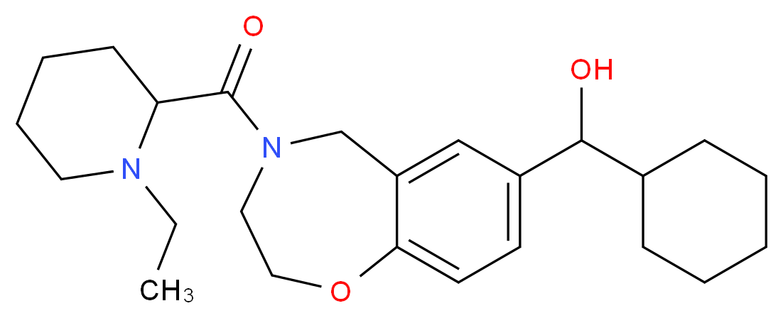 cyclohexyl{4-[(1-ethyl-2-piperidinyl)carbonyl]-2,3,4,5-tetrahydro-1,4-benzoxazepin-7-yl}methanol_Molecular_structure_CAS_)