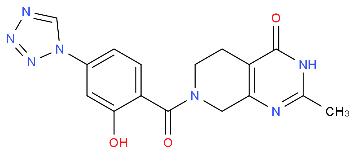 7-[2-hydroxy-4-(1H-tetrazol-1-yl)benzoyl]-2-methyl-5,6,7,8-tetrahydropyrido[3,4-d]pyrimidin-4(3H)-one_Molecular_structure_CAS_)