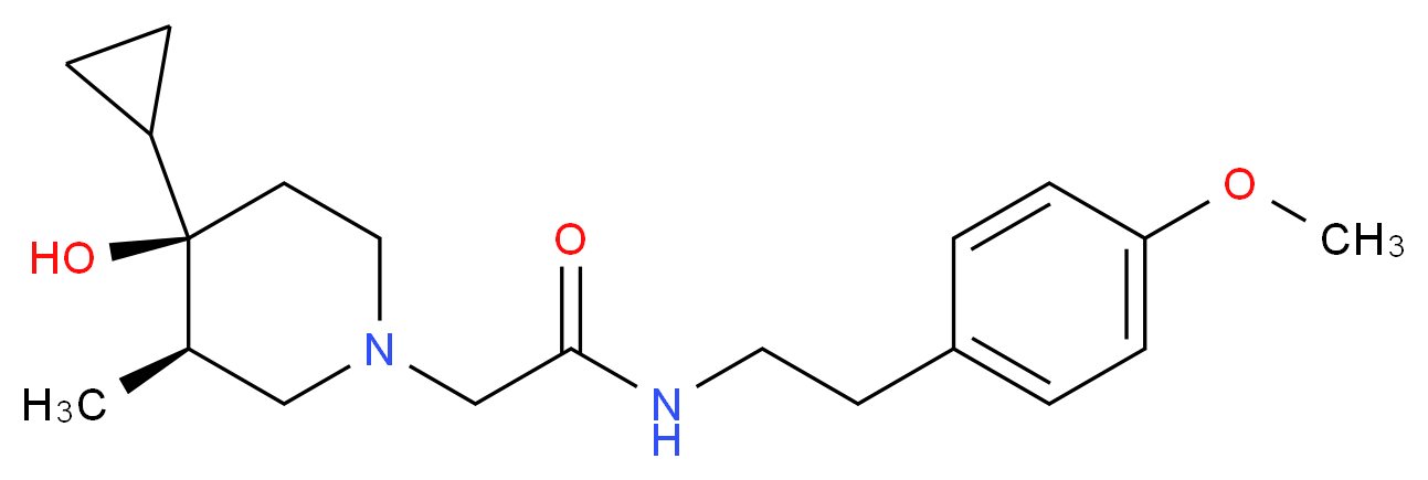 2-[(3R*,4R*)-4-cyclopropyl-4-hydroxy-3-methyl-1-piperidinyl]-N-[2-(4-methoxyphenyl)ethyl]acetamide_Molecular_structure_CAS_)