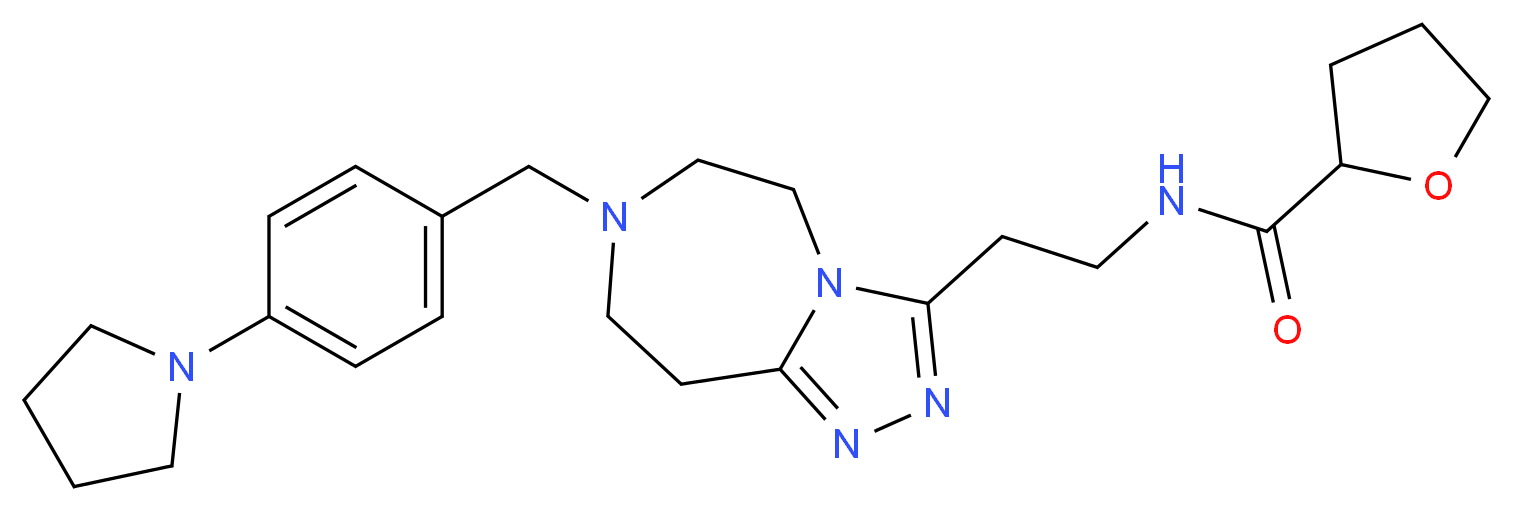 N-(2-{7-[4-(1-pyrrolidinyl)benzyl]-6,7,8,9-tetrahydro-5H-[1,2,4]triazolo[4,3-d][1,4]diazepin-3-yl}ethyl)tetrahydro-2-furancarboxamide_Molecular_structure_CAS_)