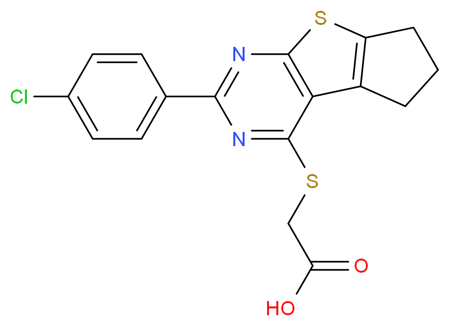 [6-(4-Chloro-phenyl)-2,3-dihydro-1H-8-thia-5,7-diaza-cyclopenta[a]inden-4-ylsulfanyl]-acetic acid_Molecular_structure_CAS_)