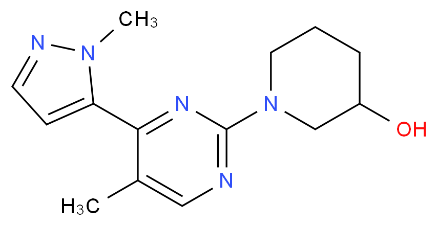 1-[5-methyl-4-(1-methyl-1H-pyrazol-5-yl)pyrimidin-2-yl]piperidin-3-ol_Molecular_structure_CAS_)