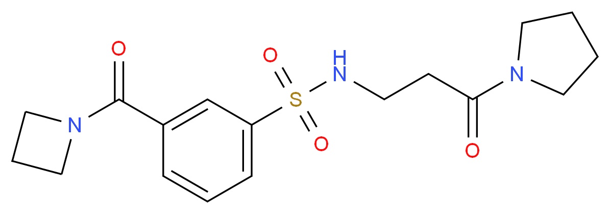 3-(azetidin-1-ylcarbonyl)-N-(3-oxo-3-pyrrolidin-1-ylpropyl)benzenesulfonamide (non-preferred name)_Molecular_structure_CAS_)