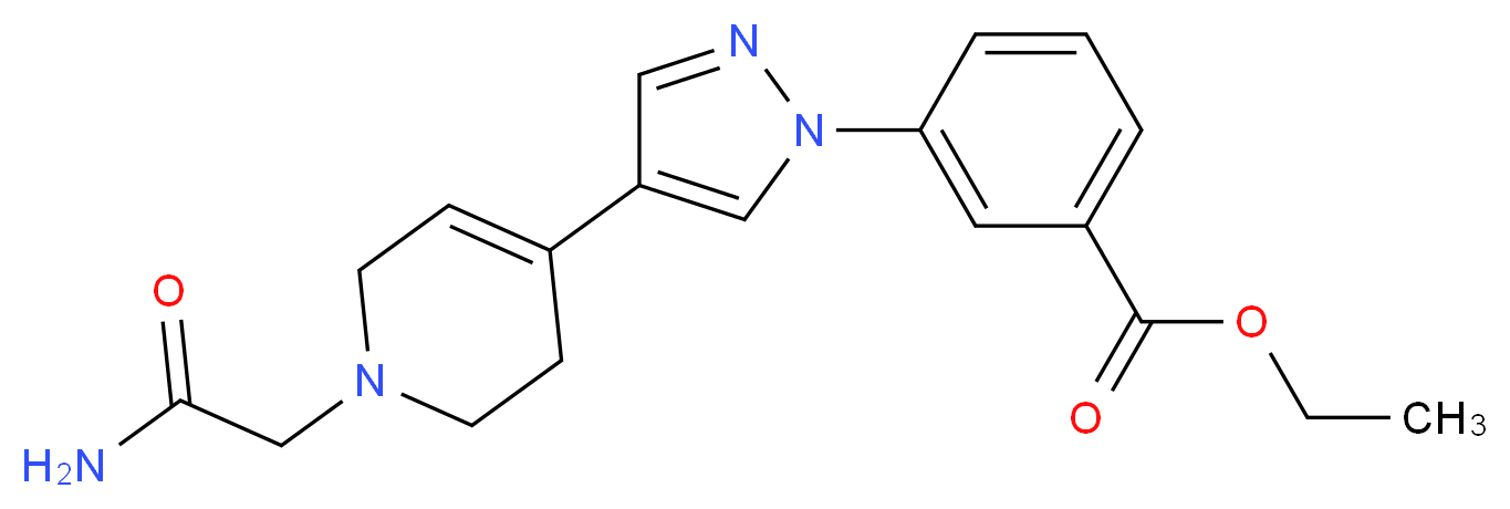 ethyl 3-{4-[1-(2-amino-2-oxoethyl)-1,2,3,6-tetrahydropyridin-4-yl]-1H-pyrazol-1-yl}benzoate_Molecular_structure_CAS_)