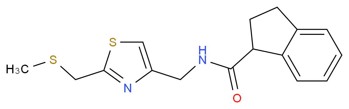 N-({2-[(methylthio)methyl]-1,3-thiazol-4-yl}methyl)indane-1-carboxamide_Molecular_structure_CAS_)
