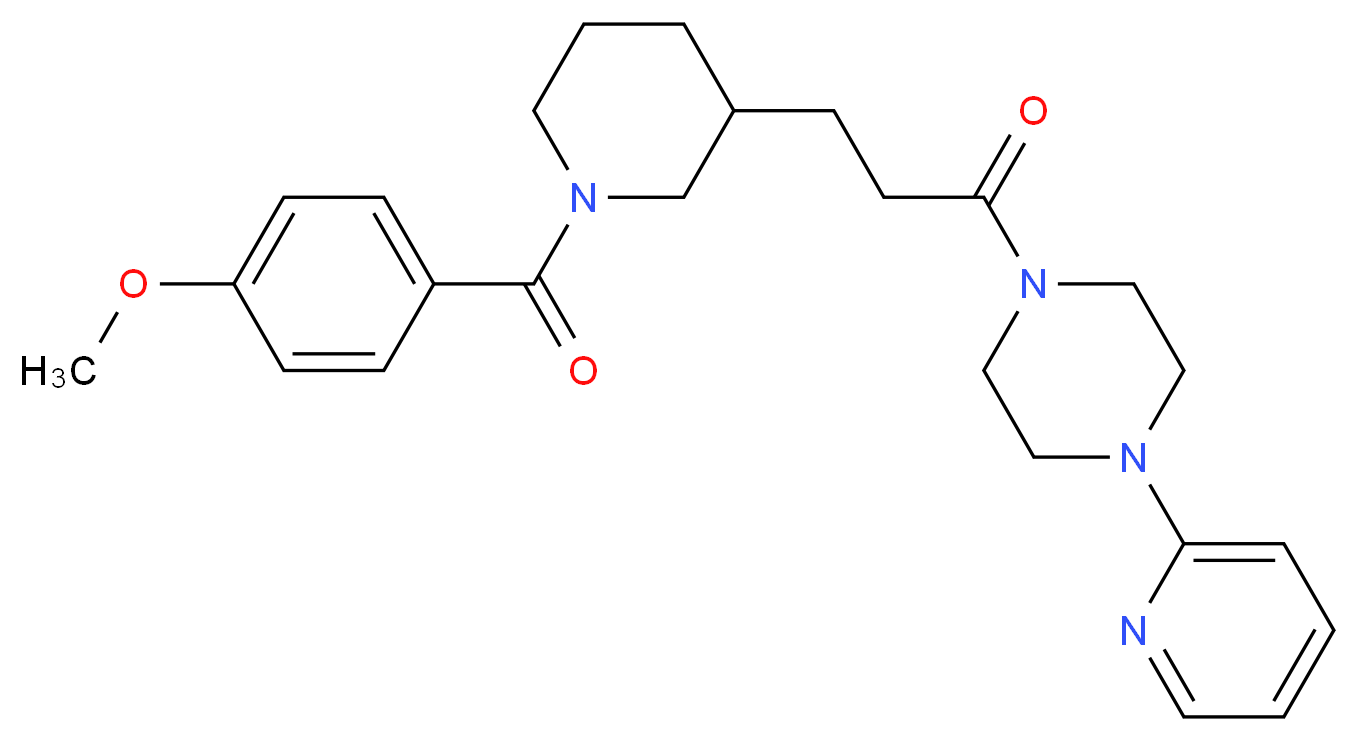 1-{3-[1-(4-methoxybenzoyl)-3-piperidinyl]propanoyl}-4-(2-pyridinyl)piperazine_Molecular_structure_CAS_)