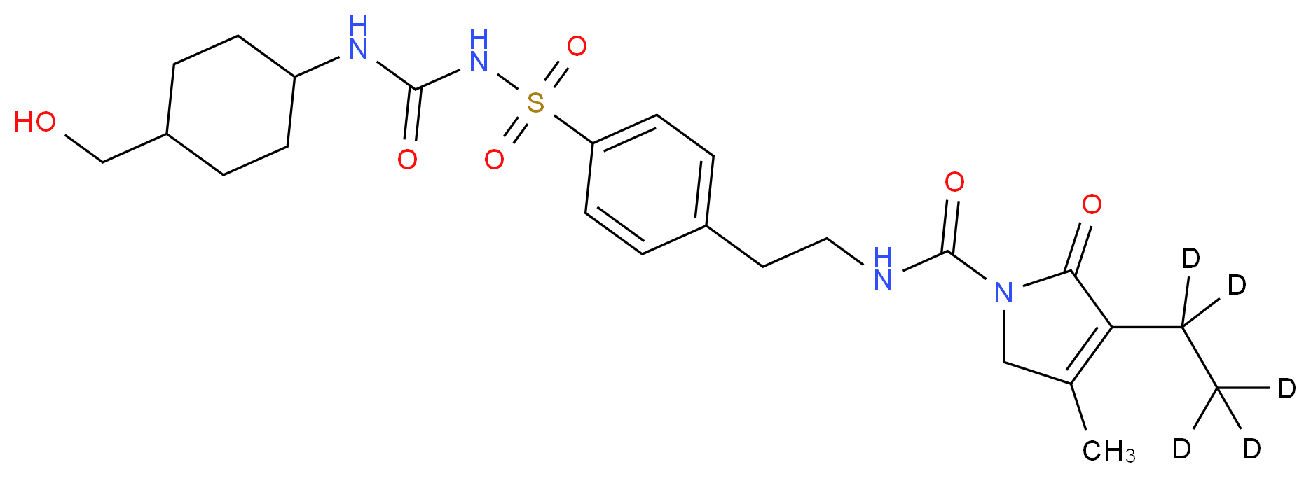 rac trans-Hydroxy Glimepiride-d5_Molecular_structure_CAS_)