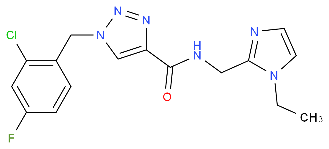 1-(2-chloro-4-fluorobenzyl)-N-[(1-ethyl-1H-imidazol-2-yl)methyl]-1H-1,2,3-triazole-4-carboxamide_Molecular_structure_CAS_)