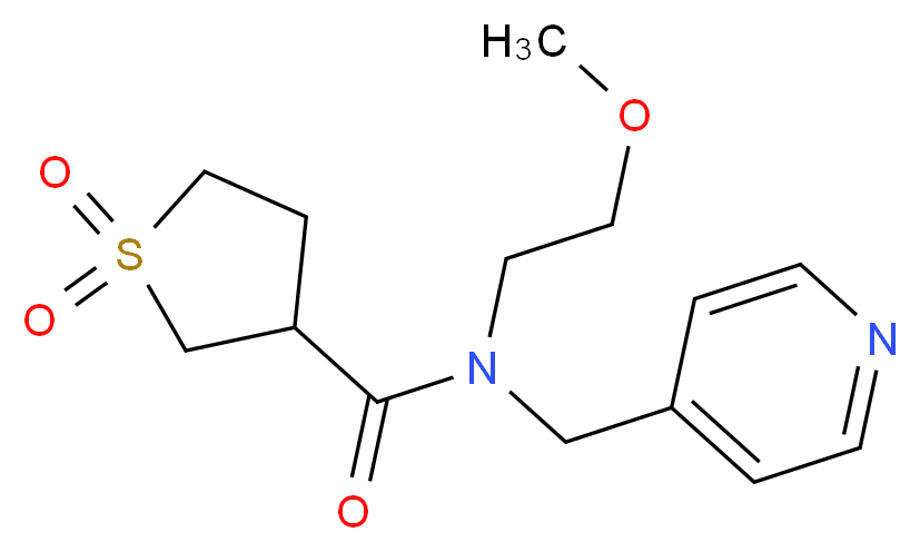 N-(2-methoxyethyl)-N-(pyridin-4-ylmethyl)tetrahydrothiophene-3-carboxamide 1,1-dioxide_Molecular_structure_CAS_)