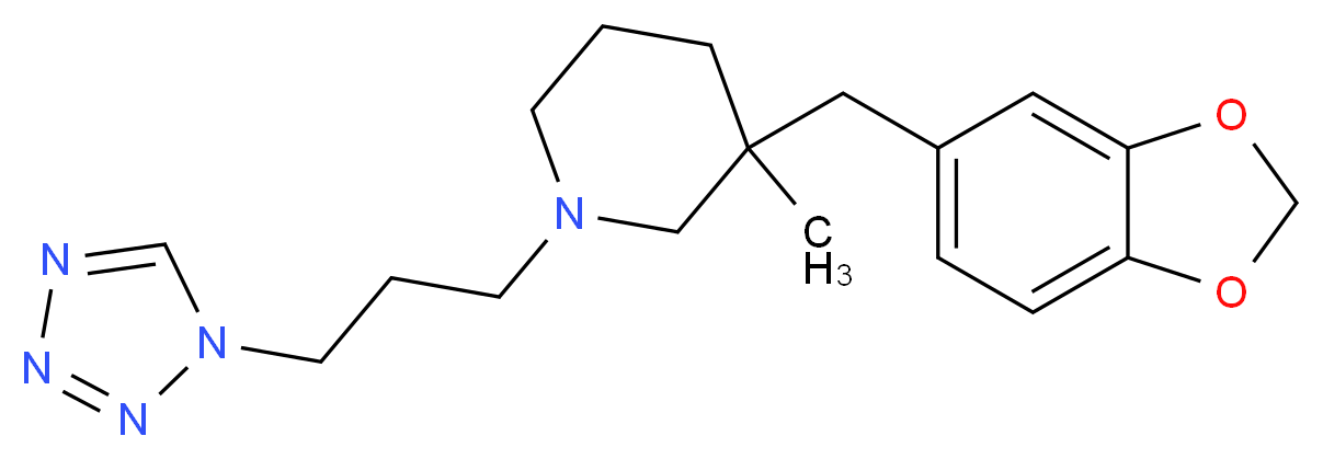 3-(1,3-benzodioxol-5-ylmethyl)-3-methyl-1-[3-(1H-tetrazol-1-yl)propyl]piperidine_Molecular_structure_CAS_)