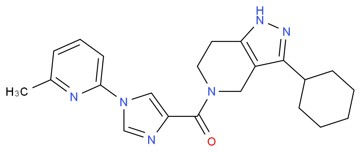 3-cyclohexyl-5-{[1-(6-methyl-2-pyridinyl)-1H-imidazol-4-yl]carbonyl}-4,5,6,7-tetrahydro-1H-pyrazolo[4,3-c]pyridine_Molecular_structure_CAS_)