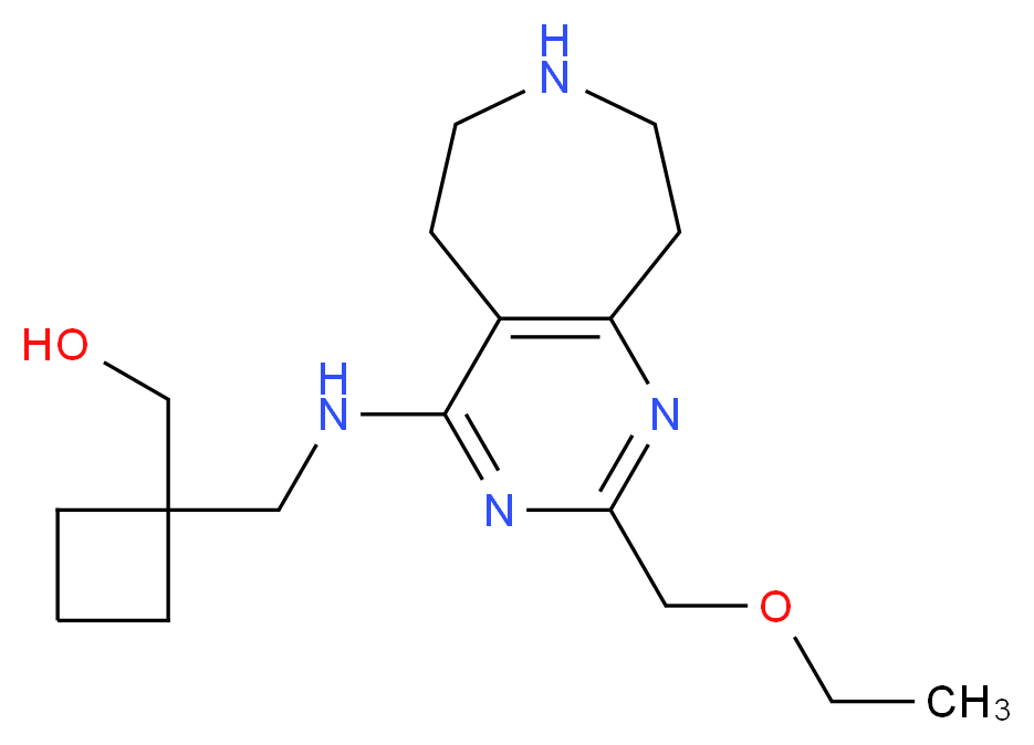 [1-({[2-(ethoxymethyl)-6,7,8,9-tetrahydro-5H-pyrimido[4,5-d]azepin-4-yl]amino}methyl)cyclobutyl]methanol_Molecular_structure_CAS_)