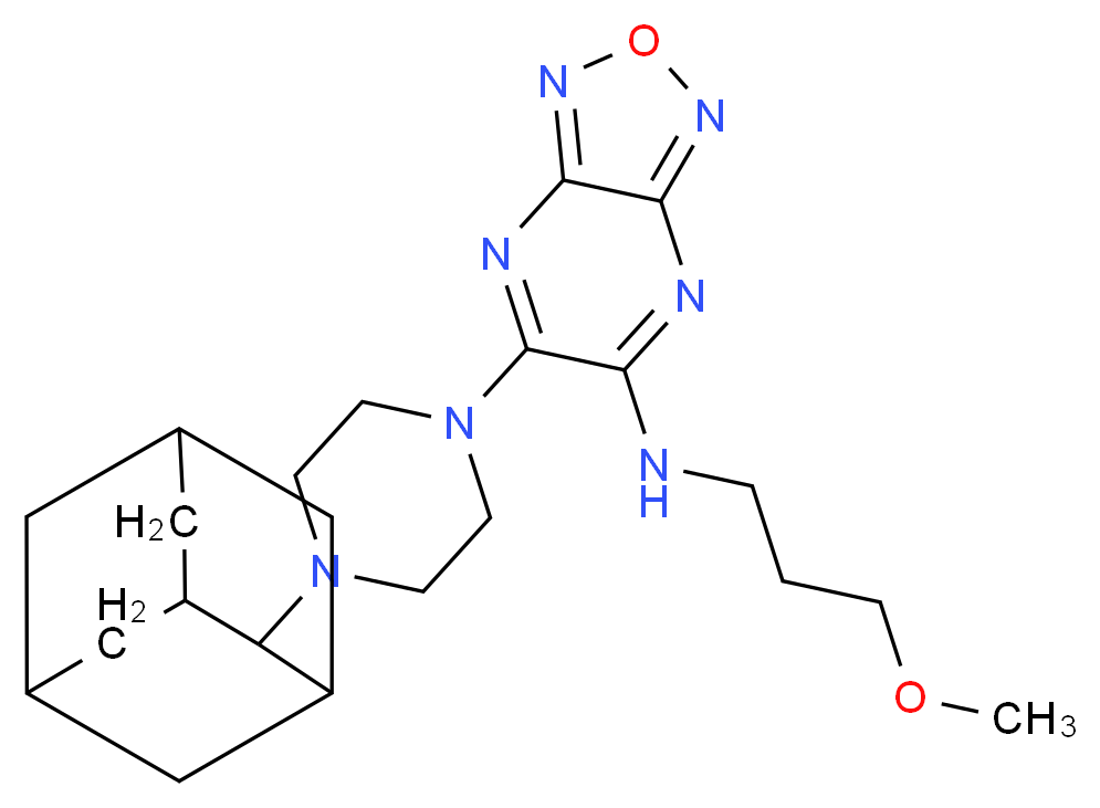 6-[4-(2-adamantyl)-1-piperazinyl]-N-(3-methoxypropyl)[1,2,5]oxadiazolo[3,4-b]pyrazin-5-amine_Molecular_structure_CAS_)