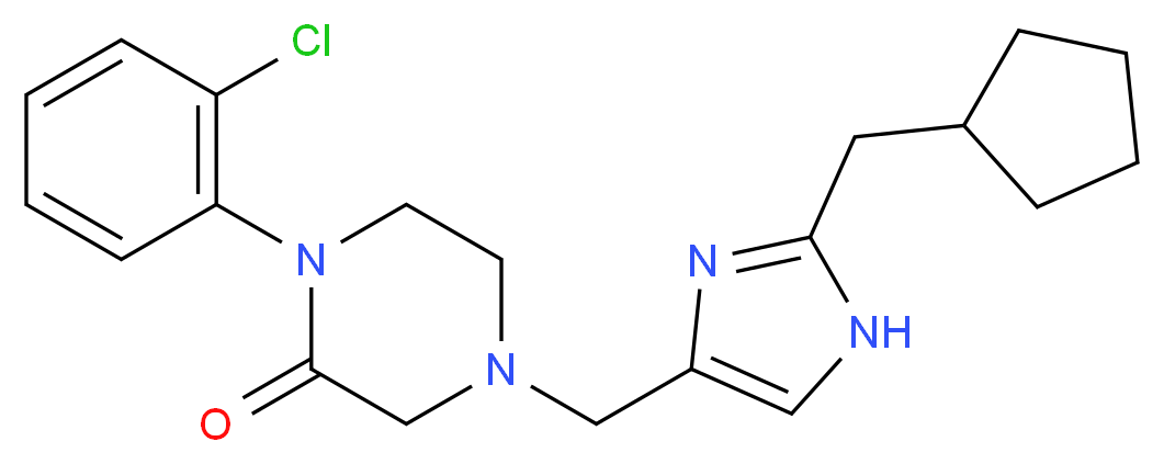 1-(2-chlorophenyl)-4-{[2-(cyclopentylmethyl)-1H-imidazol-4-yl]methyl}-2-piperazinone_Molecular_structure_CAS_)