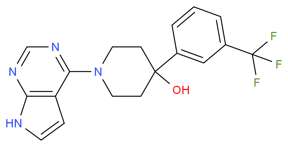 1-(7H-pyrrolo[2,3-d]pyrimidin-4-yl)-4-[3-(trifluoromethyl)phenyl]-4-piperidinol_Molecular_structure_CAS_)