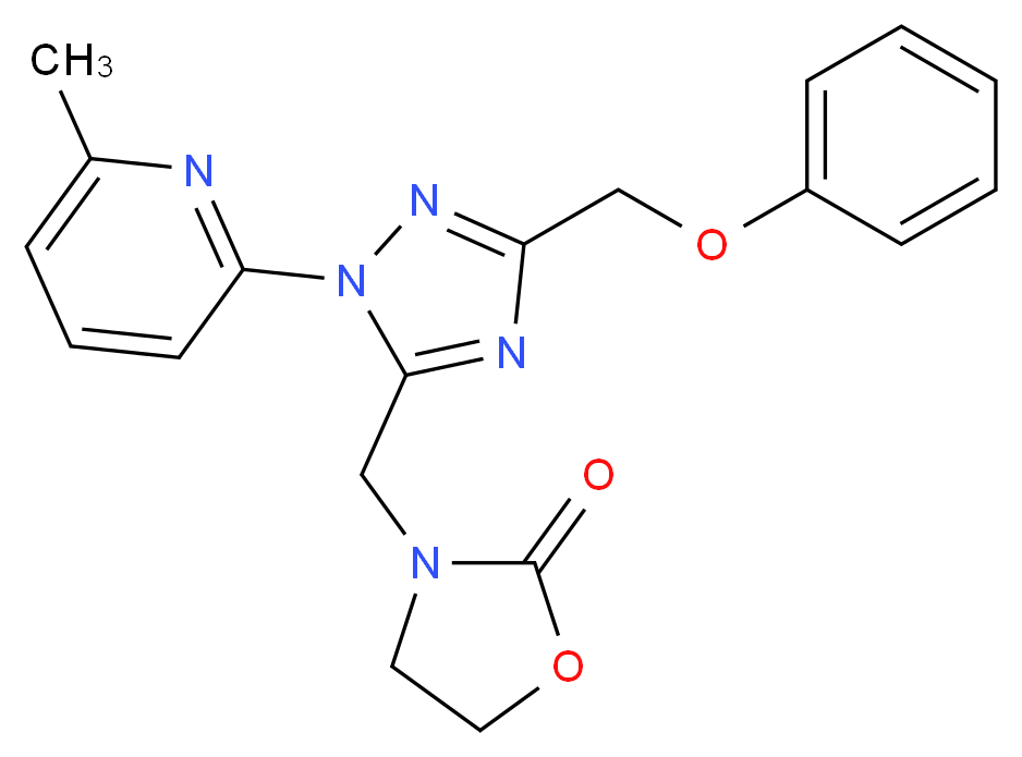 3-{[1-(6-methylpyridin-2-yl)-3-(phenoxymethyl)-1H-1,2,4-triazol-5-yl]methyl}-1,3-oxazolidin-2-one_Molecular_structure_CAS_)