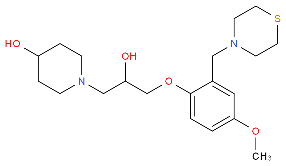 1-{2-hydroxy-3-[4-methoxy-2-(4-thiomorpholinylmethyl)phenoxy]propyl}-4-piperidinol_Molecular_structure_CAS_)