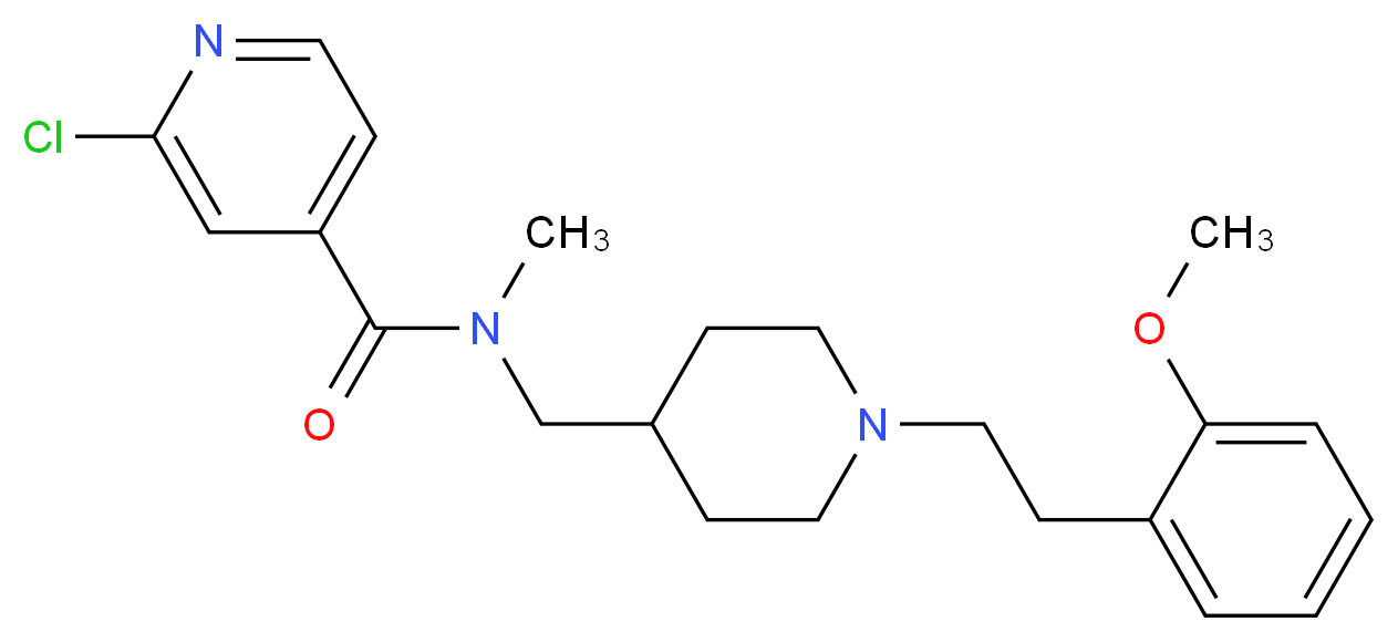 2-chloro-N-({1-[2-(2-methoxyphenyl)ethyl]-4-piperidinyl}methyl)-N-methylisonicotinamide_Molecular_structure_CAS_)