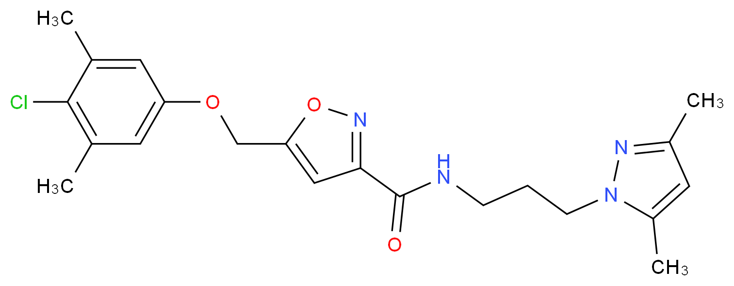 5-[(4-chloro-3,5-dimethylphenoxy)methyl]-N-[3-(3,5-dimethyl-1H-pyrazol-1-yl)propyl]-3-isoxazolecarboxamide_Molecular_structure_CAS_)