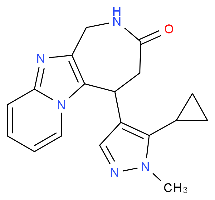 5-(5-cyclopropyl-1-methyl-1H-pyrazol-4-yl)-1,2,4,5-tetrahydro-3H-pyrido[1',2':1,2]imidazo[4,5-c]azepin-3-one_Molecular_structure_CAS_)