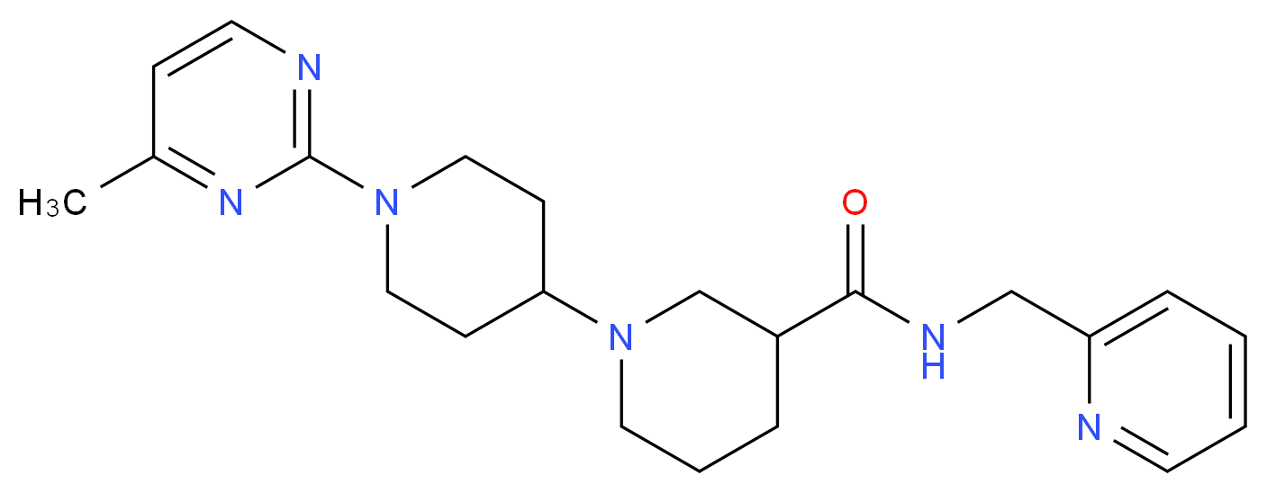 1'-(4-methylpyrimidin-2-yl)-N-(pyridin-2-ylmethyl)-1,4'-bipiperidine-3-carboxamide_Molecular_structure_CAS_)