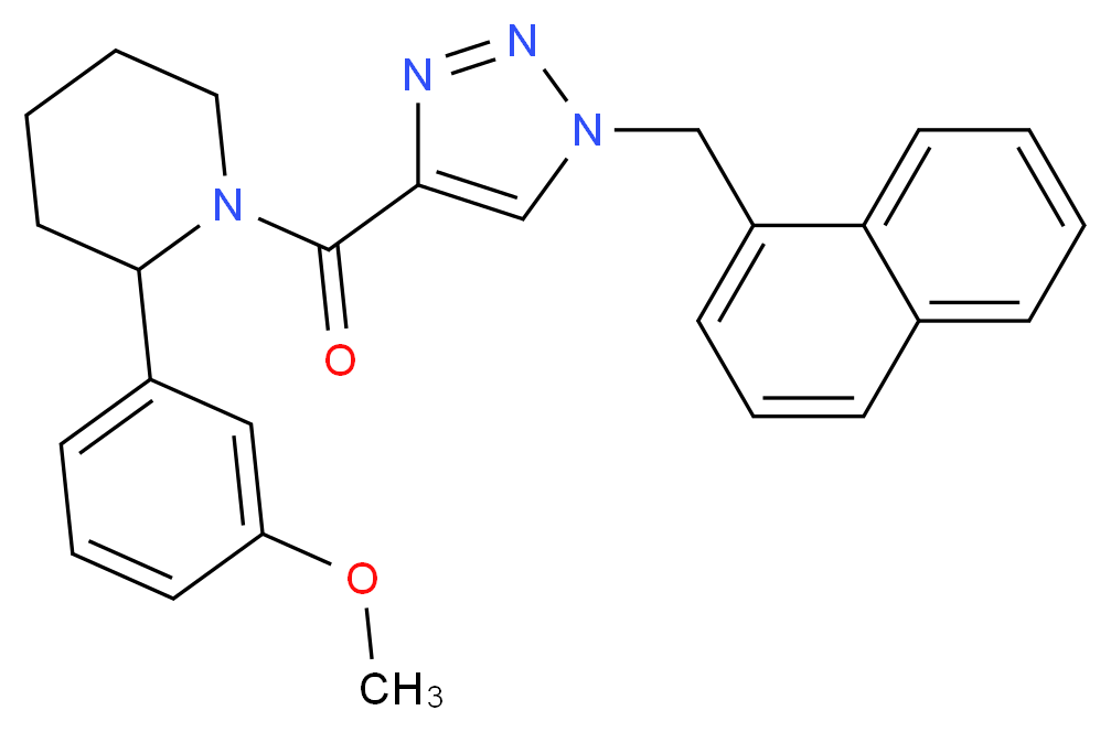 2-(3-methoxyphenyl)-1-{[1-(1-naphthylmethyl)-1H-1,2,3-triazol-4-yl]carbonyl}piperidine_Molecular_structure_CAS_)