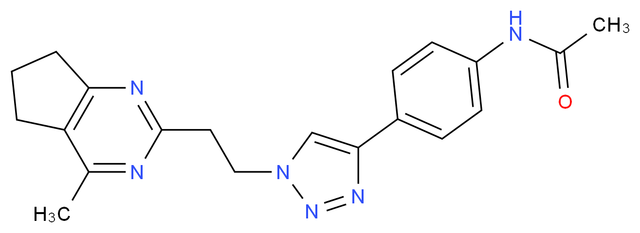 N-(4-{1-[2-(4-methyl-6,7-dihydro-5H-cyclopenta[d]pyrimidin-2-yl)ethyl]-1H-1,2,3-triazol-4-yl}phenyl)acetamide_Molecular_structure_CAS_)