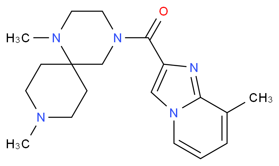 1,9-dimethyl-4-[(8-methylimidazo[1,2-a]pyridin-2-yl)carbonyl]-1,4,9-triazaspiro[5.5]undecane_Molecular_structure_CAS_)